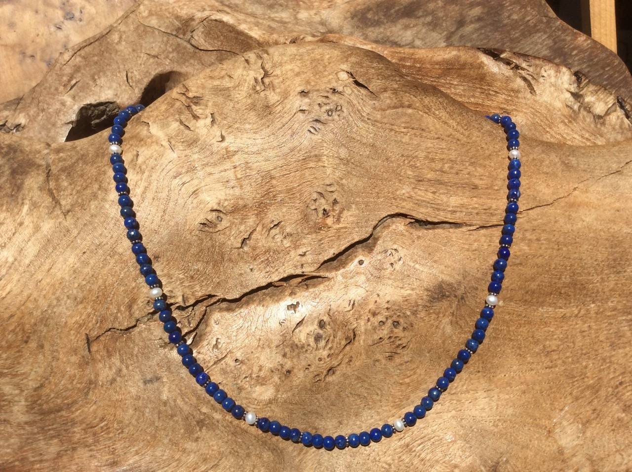 Lapislazuli mit Süßwasserzuchtperlen 1