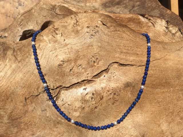 Lapislazuli mit Süßwasserzuchtperlen 1